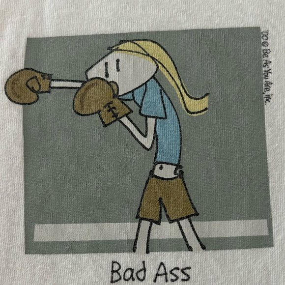 Vintage Y2K 2000 Bad Ass Be As You Are Cutoff Sleeveless Tee Tank Boxing… - Picture 5 of 13